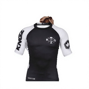 Conjunto de Camiseta y Pantalones Cortos de Compresión Deportiva MMA Rashguard Personalizados al por Mayor, Unisex, UPF50, Anti-UV, Transpirable, para Entrenamiento de Grappling - Product Image 2