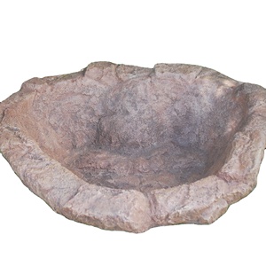 Ornement de lotus artificiel pour bassin de jardin en résine de fibre de verre légère et incassable, aspect pierre grise polie, KNT Creations FRP - Product Image 4