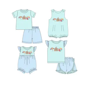 Hochwertige Geschwister-Kinderbekleidung weich gestrickt Baumwolle Strand-Stil Jungenbekleidungsset mit niedrigem MOQ