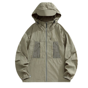 Chaqueta Cortavientos Reversible Impermeable Acolchada Casual para Hombre, Talla Grande, con Capucha y Letras Bordadas SPY, Ecológica y de Alta Calidad - Product Image 1