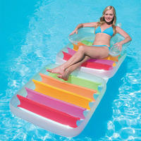Chaise longue gonflable pliable 2 en 1 pour piscine, lit flottant aquatique, flotteur de natation, lilo avec appui-tête pour adultes et enfants, plage d'été