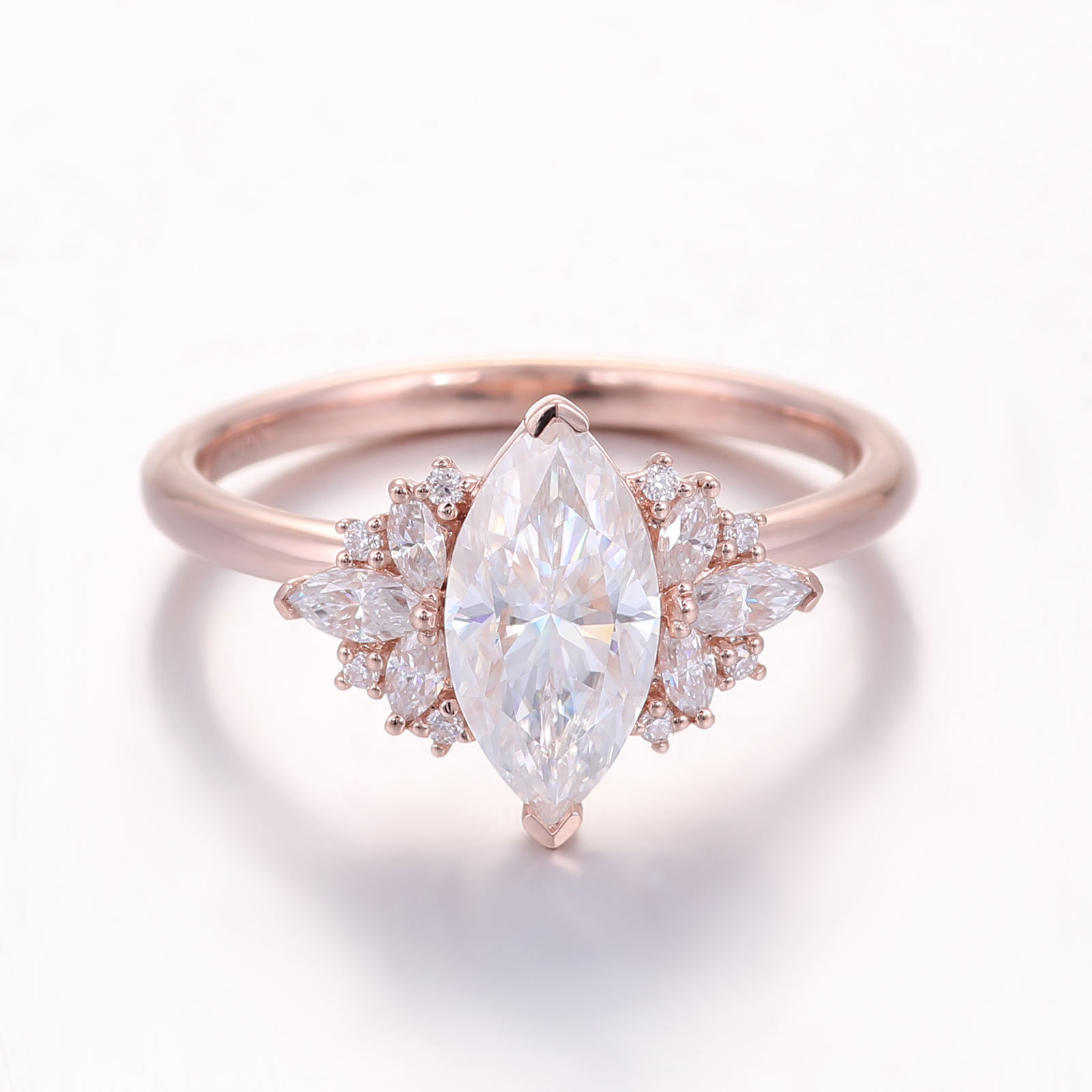 แหวนเพชรแล็บโรสโกลด์ 14K