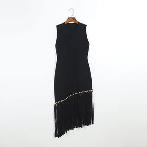 GX8039 Boutique di abbigliamento di moda 2025 da donna in maglia con nappine Maxi abito senza collo a o eleganti abiti lunghi Casual - Product Image 6