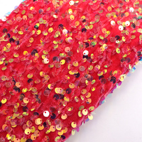 Tissu à paillettes florales multicolores pour vêtements pour filles et mariage Velours brodé scintillant avec paillettes pour textiles de maison Mode