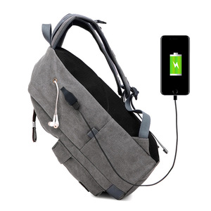 Sac à dos personnalisé en toile avec port de chargement USB pour étudiants du collège et du lycée, idéal pour les voyages et le transport d'écouteurs - Product Image 5