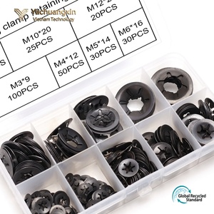 ชุดแหวนล็อคแบริ่ง 280 ชิ้น M3 M4 M5 M6 M8 M10 M12 แหวนรองเหล็กเคลือบดำ - Product Image 3