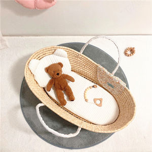 <span class=keywords><strong>Cesta</strong></span> Cambiador Ovalada de Mimbre con Asa, Grande, para Ropa de Bebé, en Forma de Barco, Pequeña, de Madera, de Algodón - Product Image 4