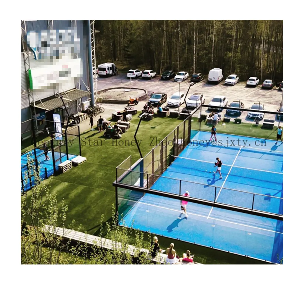 Nuevo diseño CE certificado deportes al aire libre seguridad padel equipo de cancha de Tenis Estadio panorámico cancha tenis deportes