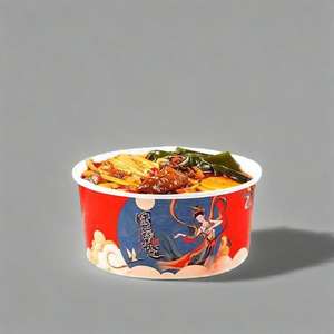 Contenedor de Alimentos Desechable Ecológico Más Vendido, Cajas de Papel Kraft para Llevar, Tazón para Ensalada con Tapa de Papel - Product Image 3