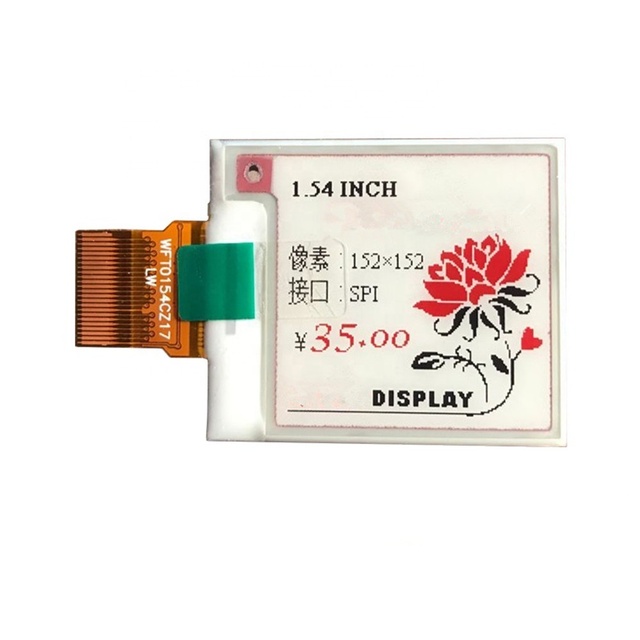 Taidacent Digital Shelf Price Label Smart Watch 3 Colors Square Electronic SPI E Paper 1.54 Inch Epaper E Ink Color Display