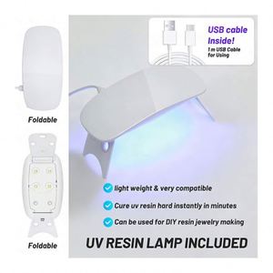 Kit de Bricolage pour Bijoux TOYSRUNNER : Lampe UV LED à Cristal Transparent, Moules en Silicone, Paillettes, Fleurs, Pendentifs et Boucles d'Oreilles - Product Image 4