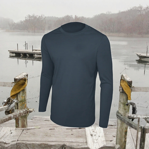 Camisa de Pesca de Manga Larga para Hombre, Color Azul Marino, Estilo Pullover, Secado Rápido, Transpirable, Protección Solar UPF 50 - Product Image 2