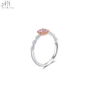 Anillos de Diamantes Rosados de Lujo de Alta Gama, Serie de Oro Blanco Sólido de 18K con Diamantes Naturales Reales, Anillo de Compromiso para Pareja, Superventas - Product Image 4