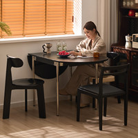 Ensemble de table à manger ovale murale de style colonne romaine, couleur crème, moderne et minimaliste, inspiré de la péninsule française - Meubles de luxe en bois massif