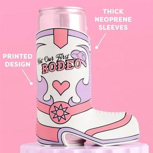 RYO Customized 12Oz Neoprene Waterproof Insulated <b>Boot</b> Slim Diamond Lattice Pattern Foldable Can Cooler <b>Holder</b> Coolers Bags - Product Image 5