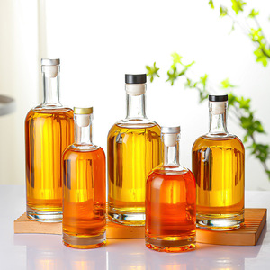 Bon <span class=keywords><strong>prix</strong></span> 350ml Verre Boisson Vodka Jus Bouteille Couvercle Whisky Bouteille de vin plat 500ml Support Personnalisation - Product Image 3