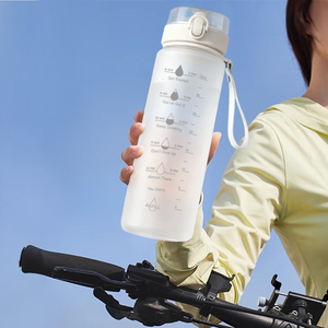 Frosted Leakproof Flip Top 1050ml Portable <strong>Water</strong> <strong>Bottle</strong> <strong>Carry</strong> <strong>Strap</strong> <strong>for</strong> Gym Outdoor Cycling Fitness Direct Drinking Eco-Friendly - Product Image 1
