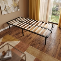Cadre de lit en métal moderne taille Queen, durable, antirouille, plateforme réglable, support robuste pour appartement, dortoir, école, lit d'enfant