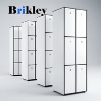Casier compact en stratifié HPL Brikley à une colonne et cinq niveaux, épaisseur 12 mm, avec serrure électronique pour salle de sport et bureau