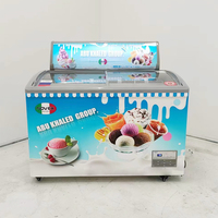 Congélateurs vitrine pour glaces et bâtonnets glacés en promotion, 280L/350L/450L, avec porte vitrée incurvée