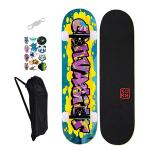 <span class=keywords><strong>Petit</strong></span> skateboard double rocker double kick pour débutants, plateau <span class=keywords><strong>en</strong></span> <span class=keywords><strong>bois</strong></span> d'érable avec roulettes <span class=keywords><strong>en</strong></span> PU, utilisation <span class=keywords><strong>en</strong></span> extérieur, pour garçons, filles, enfants, adolescents, 150 kg - Product Image 6