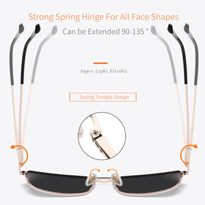 Lunettes de soleil polarisées pour hommes Grey Jack, monture carrée en métal, UV400, anti-éblouissement, pour les sports de plein air, la conduite, la mode - Product Image 2
