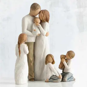 Yeni amerikan figürü heykelcik-aile dekorasyon kıdemli yaratıcı düğün hediyesi ev ofis reçine el sanatları