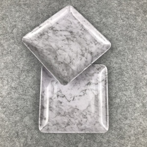 Plateau d'assiettes carrées, motif de marbre et mélamine petit plat en plastique - Product Image 4