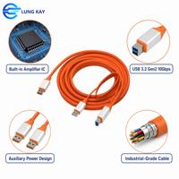 Câble d'imprimante LUNGKAY USB 3.0 A vers B 10 Gbit/s avec puce amplificatrice et alimentation auxiliaire pour imprimantes industrielles, KVM, imprimantes 3D