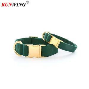 ملابس رقبة للكلاب من البوليستر والأخضر الداكن الفاخر العصري ذهبي/ذهبي وردي معدات معدنية ذات نمط صلب تتميز بأضواء - Product Image 2