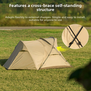 Tente familiale tunnel imperméable en polyester E-RIKE, 2 personnes, cadre en aluminium portable, ultralégère - Product Image 2
