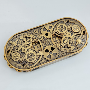 Moderno Spinner de Dados Metálico Grabado con Diseño de Engranajes - Accesorio de Juego DND RPG 7 en 1, Juguete Antiestrés Duradero y Ecológico para Juegos de Mesa - Product Image 2