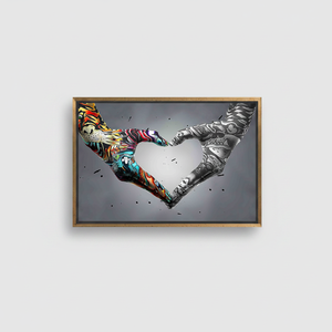 Elegant Love Hand Graffiti <b>Canvas</b> Art: Printed Wall Decor,GOLD <b>FRAMED</b> <b>CANVAS</b> - Product Image 2