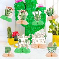 8 Centros de Mesa de Panal de Abeja con Diseño de Cactus para Baby Shower, Centros de Mesa de Suculentas para Fiesta Mexicana, Decoración para Fiesta Temática de Tacos