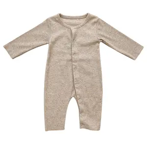Barboteuse en coton à volants pour bébé, manches courtes, pois doux, côtelé, pyjama d'été pour bébé