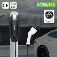 Chargeur EV portable de type 2 conforme aux normes européennes, puissance de sortie 2,3 kW 10 A, indice de protection IP66, certifié CE, prise de charge, garantie de 24 mois pour une utilisation domestique
