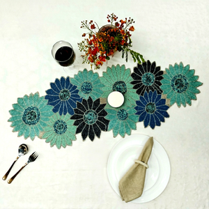 Embroidered Floral <b>Table</b> <b>Runner</b> Bohemian Cotton Home Decor Washable - Product Image 1