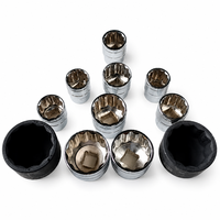 Jeu de douilles à cliquet 21 pièces 1/2 pouce 12 points 8-36 mm Cr-V et Cr-Mo avec coffret en plastique moulé vert pour réparation automobile