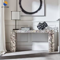 Table console de hall KT STONE, populaire et très vendue, en pierre naturelle artisanale, mobilier décoratif universel pour la maison et l'hôtel, en marbre