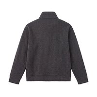 Sweat-shirt à demi-zip en tricot texturé uni pour homme, col montant, mélange de laine, grandes tailles, coupe ample et décontractée, 6XL 7XL