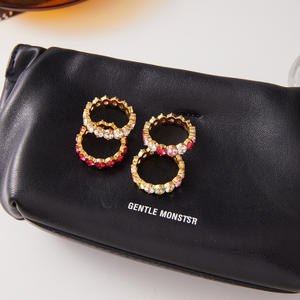 Кольца QISEN водонепроницаемые, новинка <span class=keywords><strong>2026</strong></span> года, модный дизайн, позолоченные, ювелирные украшения для женщин, разноцветные кольца с кубическим цирконием, штабелируемые - Product Image 4