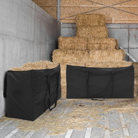 Sac de stockage pour balles de foin, extra large, sac à foin pour chevaux, résistant, pour chevaux, chèvres, conteneur de stockage, fournitures d'alimentation pour remorque à foin