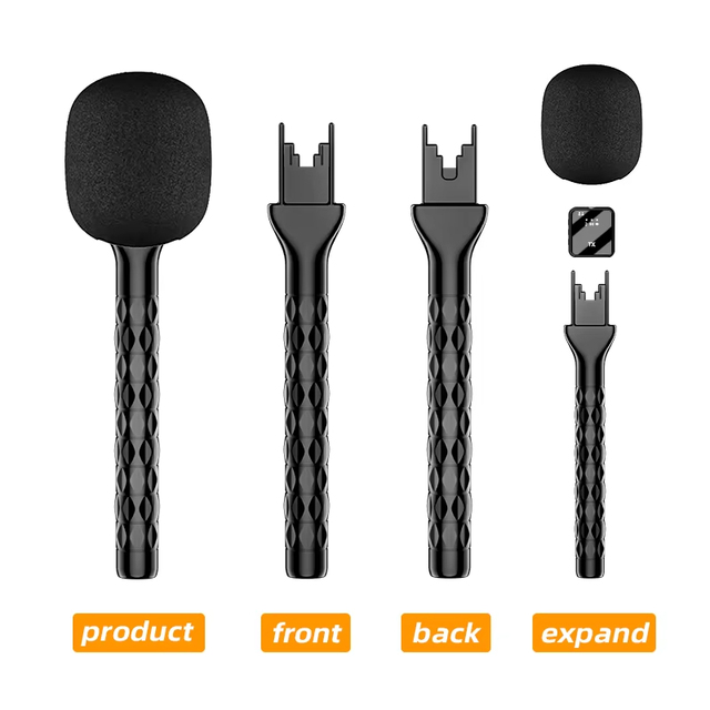 Professional Universal Type C Wireless Lapel Microphone Aluminum Alloy & Plastic Handheld Stick for Live Recording & Interviews