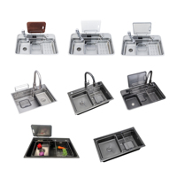 Évier de cuisine commercial moderne multifonctionnel en acier inoxydable 304/316, poste de travail, évier simple