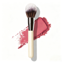 Kuas Eyeshadow HALEYS Beauty Lid Brush Medium Flat Tapered, Alat Pencampur Krim dan Bedak, Bulu Sintetis, Gagang Kayu, Vegan, CN ZHE