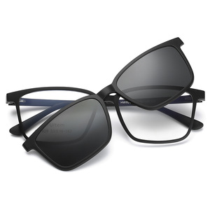 HW929 <b>Clip</b>-on Sunglasses UV400 Protection Magnetic For Men Women Unisex Square <b>Frame</b> Ac Lens Customized - Product Image 5