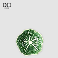Service de table en céramique Ohere Luxury Green Cabbage Bowl avec motif en relief pour la décoration de fête de mariage, bol en forme de fleur