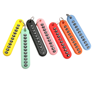 Porte-clés de voiture anti-<span class=keywords><strong>perte</strong></span> avec plaque de numéro de téléphone personnalisée, cadeau pour hommes, femmes, conducteurs, accessoire de voyage - Product Image 1