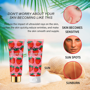 علامة خاصة غسول تسمير الفراولة التيروزين كريم ترطيب للوجه والجسم في الهواء الطلق فراش الشمس استخدام معزز مسرع تان - Product Image 5