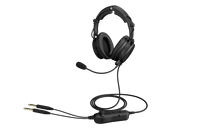 Headset Pilot Penerbangan Profesional Anr Pengurangan Kebisingan Aktif untuk Desain Over-Ear Bluetooth 5.3 dengan Kabel dan Dua Colokan Ga